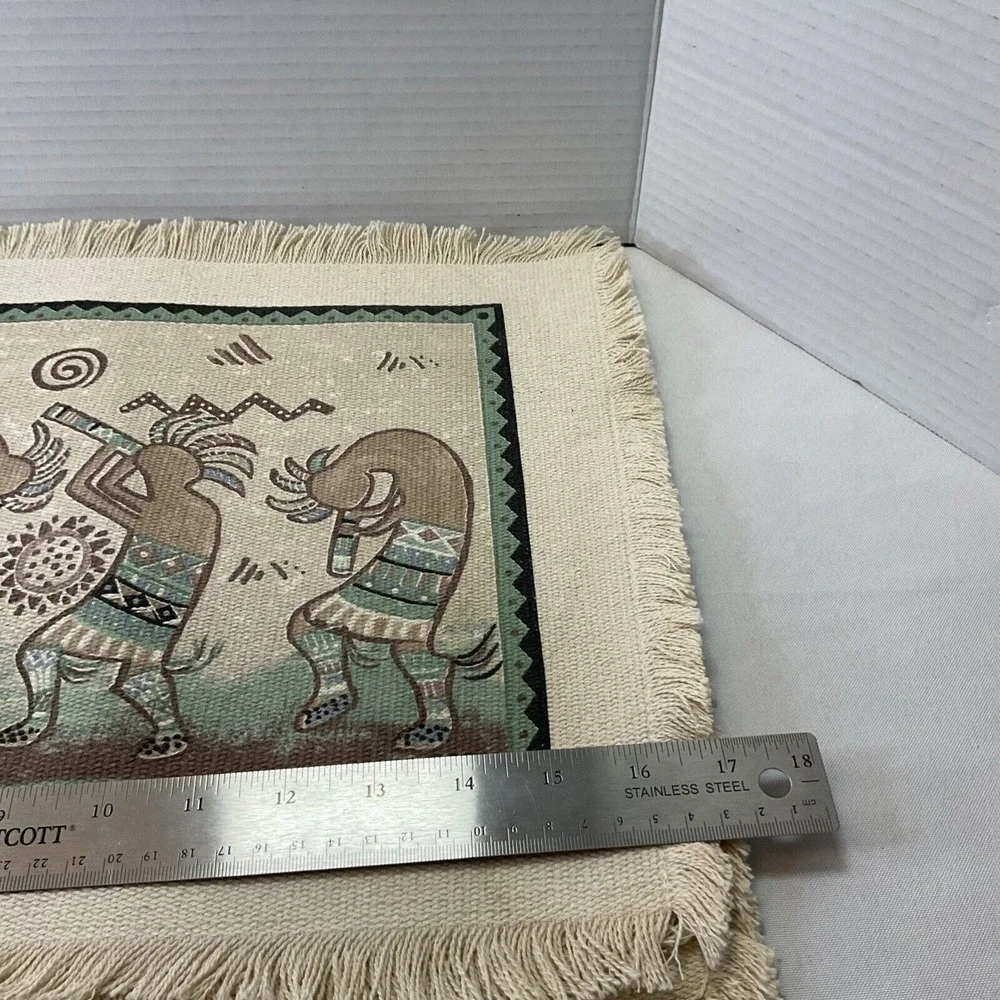 Southwestern Kokopelli Flute Dancing‎ Aztec Jacquard Set Of 4 Placemats